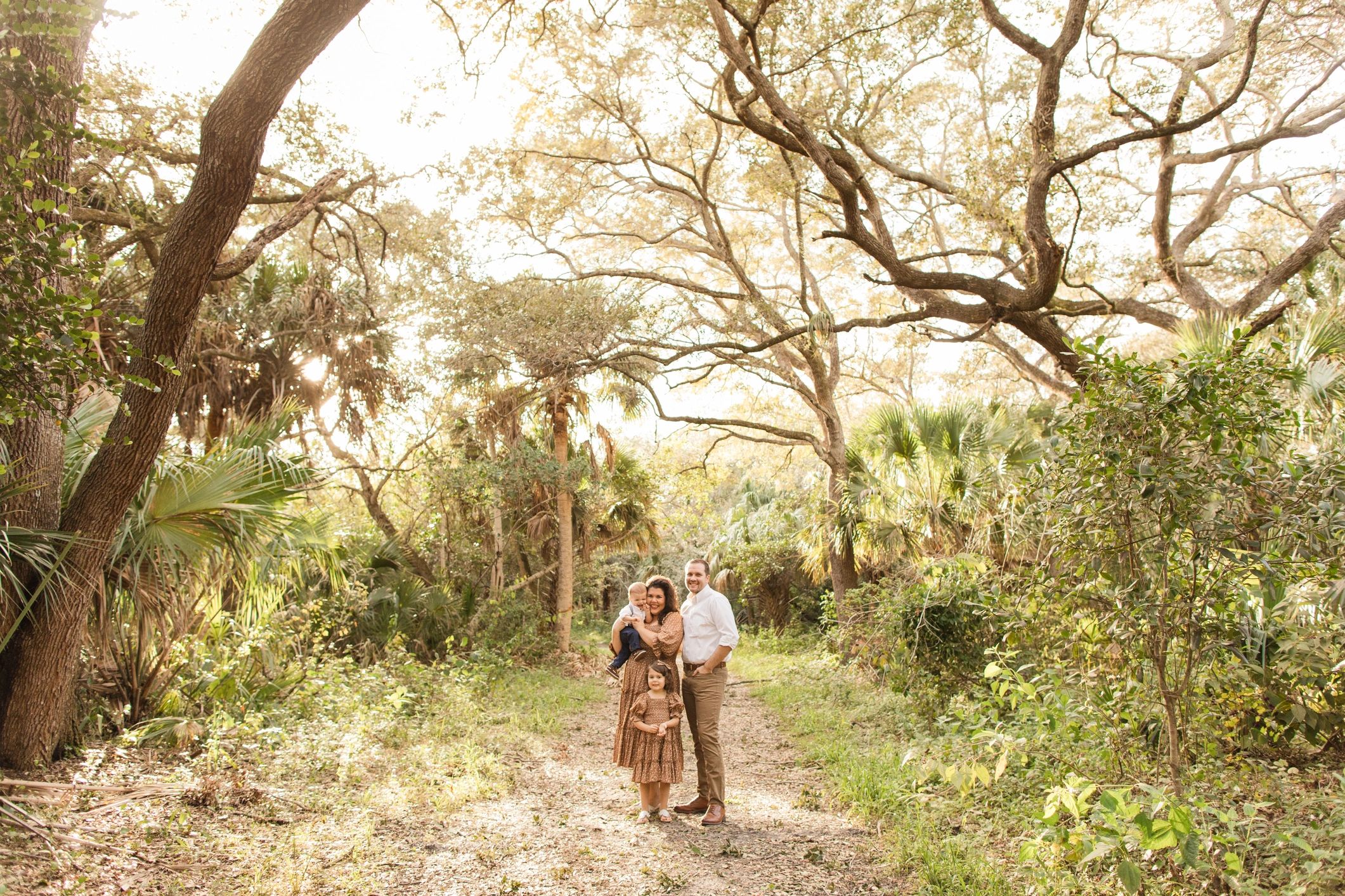 Family walking outdoors in South Florida